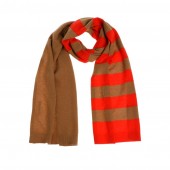 Xandres - AUKO  29399-01-0446 - Gestreepte sjaal mokka rood